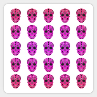 Repetition Pattern Pink Sugar Skulls Magnet